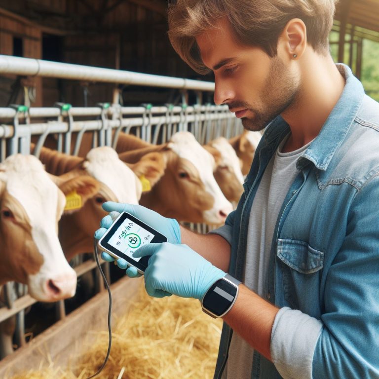 Livestock health monitoring system improving animal welfare with real-time tracking.